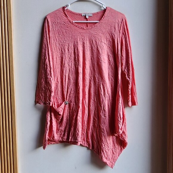 Jess & Jane Pink Angled Scoop Neck Jersey Size Small - Picture 6 of 14